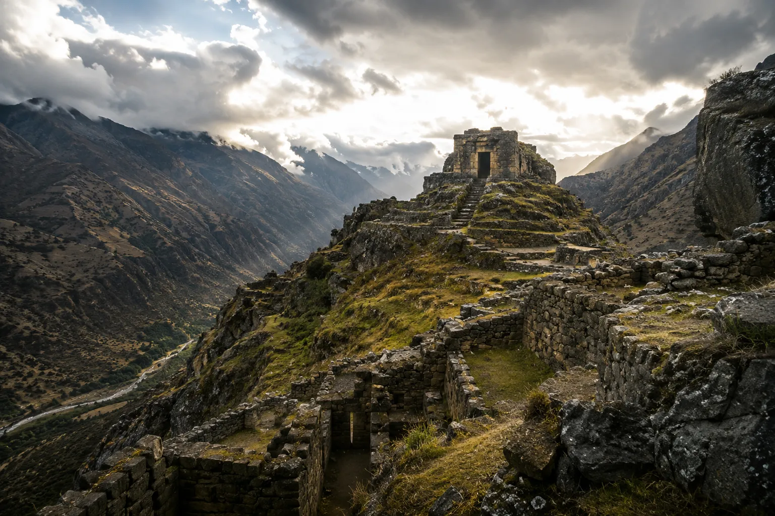 Remote Andean ruins illustrating sacred-site field documentation